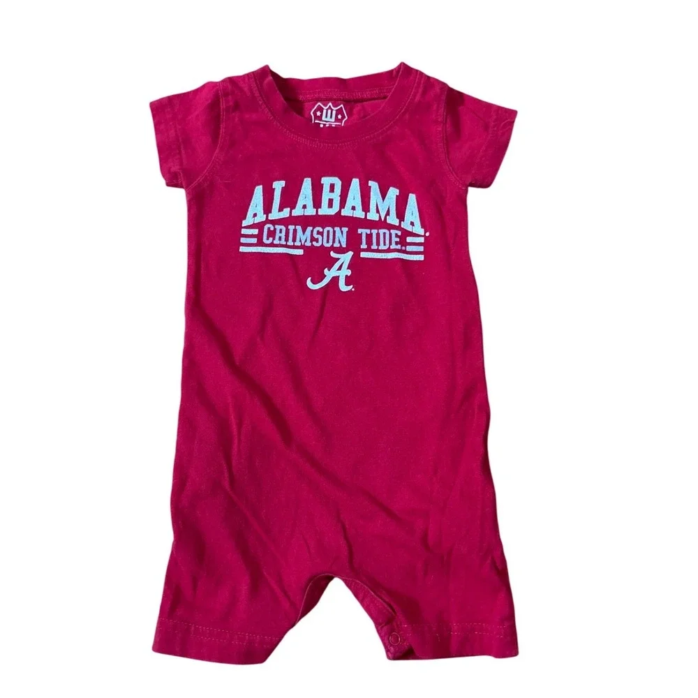 Wes and Willy Romper Kids Crimson Alabama Crimson Tide Graphic SIZE‎ 6M